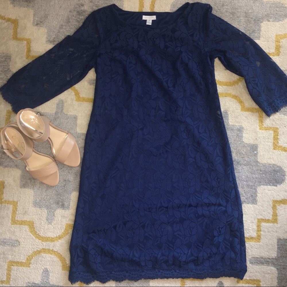 London Times navy lace dress